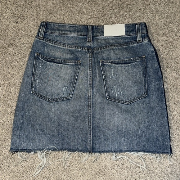 PISTOLA Sierra High-Waisted Side Stripe Distressed Denim Mini Skirt | Size 25 - Picture 5 of 8